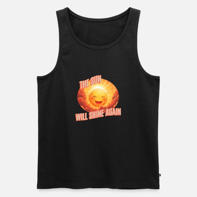 Die Sonne wird wieder scheinen - Männer Premium Bio Tank Top - Schwarz