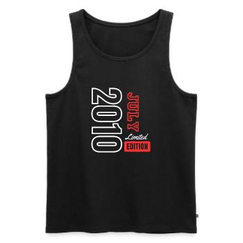Jubiläumsgeschenk - Limitierte Auflage Juli 2010 - Männer Premium Bio Tank Top - Schwarz - Vorne - Michal (187cm)