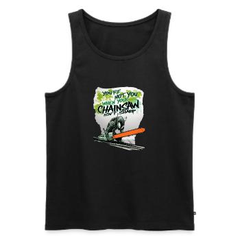 Du bist nicht du wenn Kette stumpf ist - Männer Premium Bio Tank Top - Schwarz - Vorne - Michal (187cm)
