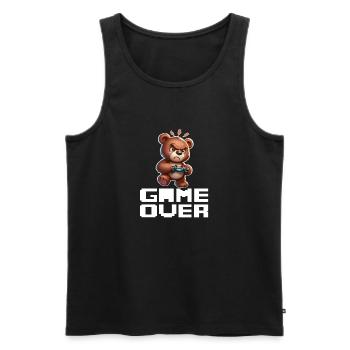 Game Over Cute Bear - Men's Premium Organic Tank Top - black - Front - Michal (187cm)
