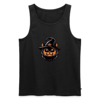 Spooky Kitty - Men's Premium Organic Tank Top - black - Front - Michal (187cm)