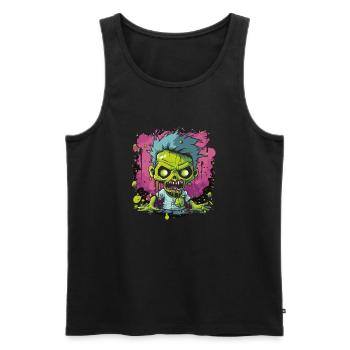 Bande dessinée de zombies - Débardeur bio Premium Homme - noir - Devant - AI Model Male 178 light (178cm)