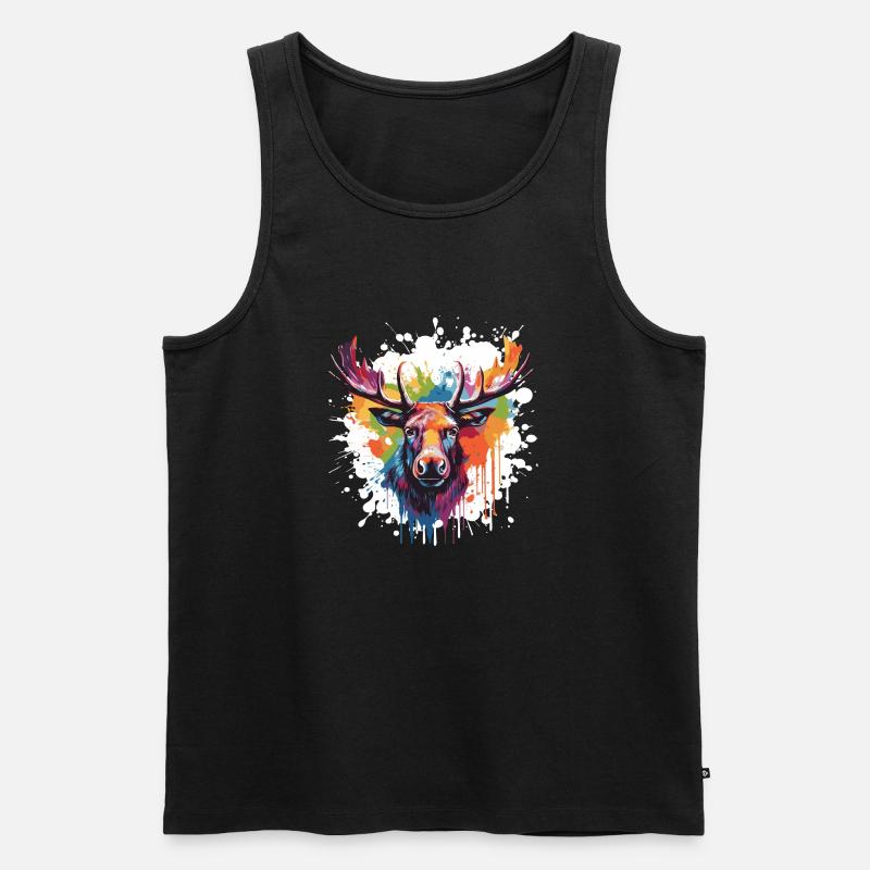 Elch - Männer Premium Bio Tank Top - Schwarz