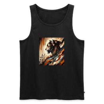 Abstract Tiger - Men's Premium Organic Tank Top - black - Front - Michal (187cm)