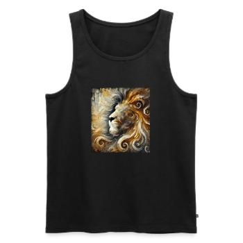 Abstract Lion - Men's Premium Organic Tank Top - black - Front - Michal (187cm)