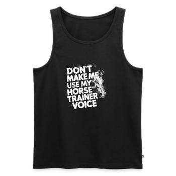 For strong riding trainers with personality - Men's Premium Organic Tank Top - black - Front - AI Model Male 178 light (178cm)
