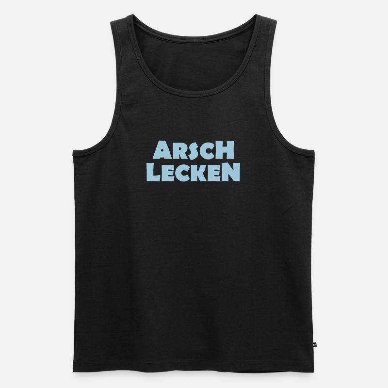 ARSCH LECKEN - Männer Premium Bio Tank Top - Schwarz
