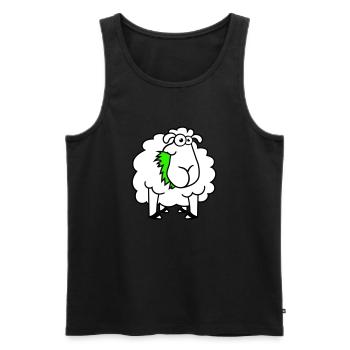 Schaf Frisst Gräser Gras Fressen Hungrig Lustig - Männer Premium Bio Tank Top - Schwarz - Vorne - Michal (187cm)