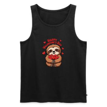 HAPPY VALENTIN - Débardeur bio Premium Homme - noir - Devant - AI Model Male 178 light (178cm)