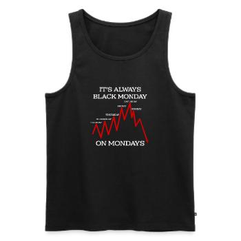 Funny Black Monday Hate Mondays Financial Humor - Men's Premium Organic Tank Top - black - Front - AI Model Male 178 light (178cm)