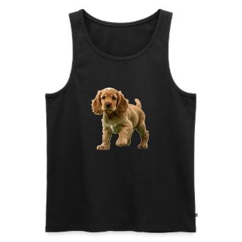 Cocker Spaniel puppy - Men's Premium Organic Tank Top - black - Front - Michal (187cm)