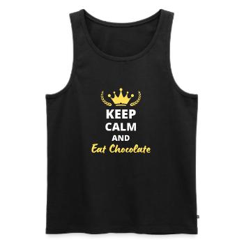 Keep Calm and Eat Chocolate - Débardeur bio Premium Homme - noir - Devant - AI Model Male 178 light (178cm)