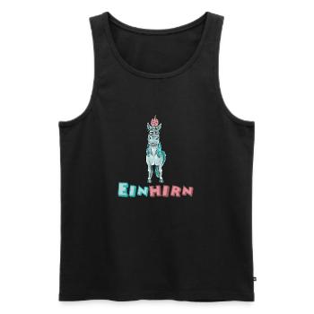 einhirn - Männer Premium Bio Tank Top - Schwarz - Vorne - Michal (187cm)