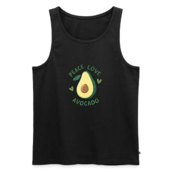 Frieden, Liebe und Avocado - Männer Premium Bio Tank Top - Schwarz - Vorne - AI Model Male 178 light (178cm)