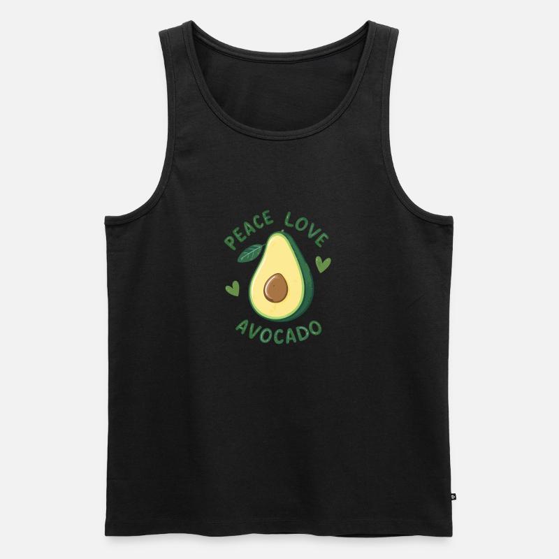 Frieden, Liebe und Avocado - Männer Premium Bio Tank Top - Schwarz