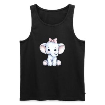 Süßer Baby Elefant - Männer Premium Bio Tank Top - Schwarz - Vorne - Michal (187cm)