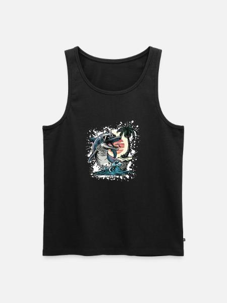 Dolphin Summer Holidays - Men's Premium Organic Tank Top - black