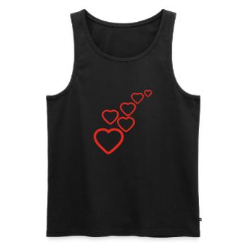 Valentin Herzen - Männer Premium Bio Tank Top - Schwarz - Vorne - Michal (187cm)