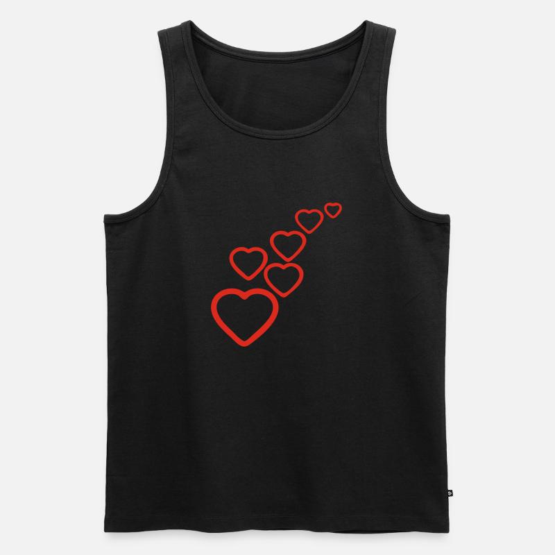 Valentin Herzen - Männer Premium Bio Tank Top - Schwarz