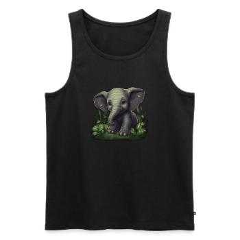 Elephant Africa Asia Animal Baby Elephant - Men's Premium Organic Tank Top - black - Front - Michal (187cm)