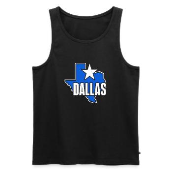 Dallas Texas Map Design for Proud Dallasites - Men's Premium Organic Tank Top - black - Front - AI Model Male 178 light (178cm)