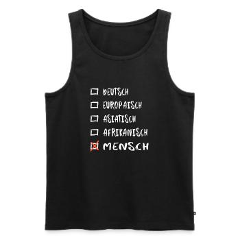 Rasse Mensch - Männer Premium Bio Tank Top - Schwarz - Vorne - Michal (187cm)