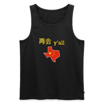 Chinesisch-texanisches Design für Einwanderer - Männer Premium Bio Tank Top - Schwarz - Vorne - Michal (187cm)