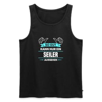 Seiler Design für stolze Handwerker - Männer Premium Bio Tank Top - Schwarz - Vorne - Michal (187cm)