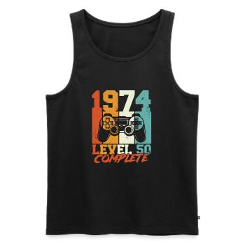 50 Geburtstag 50 Jahre Gamer Level 50 Complete - Männer Premium Bio Tank Top - Schwarz - Vorne - Michal (187cm)