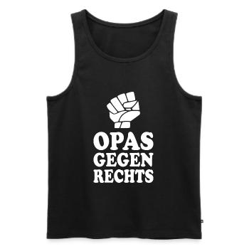 Opas gegen rechts - Männer Premium Bio Tank Top - Schwarz - Vorne - Michal (187cm)
