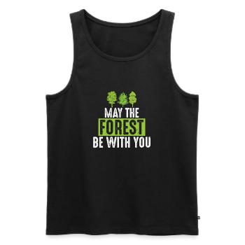 May the Forest Be with You Green Ecofriendly Pun - Men's Premium Organic Tank Top - black - Front - AI Model Male 178 light (178cm)