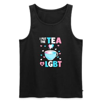 Put The Tea in LGBT Trans Flag - Men's Premium Organic Tank Top - black - Front - AI Model Male 178 light (178cm)