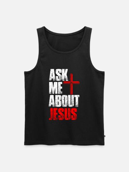 Jesus - Männer Premium Bio Tank Top - Schwarz