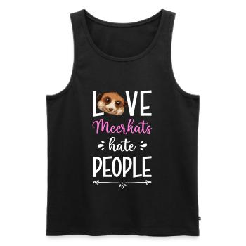 Meerkat Animal Insectivore Surikate - Men's Premium Organic Tank Top - black - Front - AI Model Male 178 light (178cm)