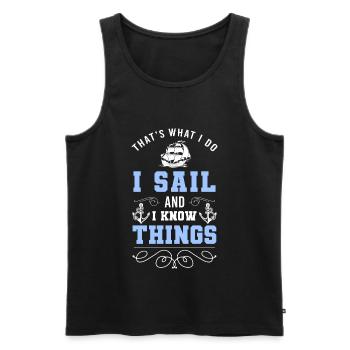 Sailing Ship Sailboat Sail Anchor - Men's Premium Organic Tank Top - black - Front - Michal (187cm)