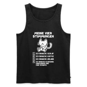 Lustige Katze Stimmung Kaffee Büro Geschenk Fun - Männer Premium Bio Tank Top - Schwarz - Vorne - Michal (187cm)