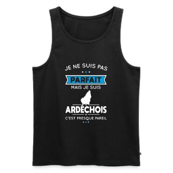 Je ne suis pas parfait mais je suis Ardéchois - Débardeur bio Premium Homme - noir - Devant - Michal (187cm)
