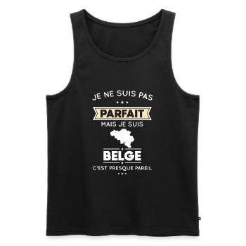 Je ne suis pas parfait mais je suis Belge - Débardeur bio Premium Homme - noir - Devant - Michal (187cm)