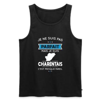 Je ne suis pas parfait mais je suis Charentais - Débardeur bio Premium Homme - noir - Devant - Michal (187cm)