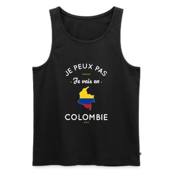 Je peux pas je vais en Colombie - Débardeur bio Premium Homme - noir - Devant - Michal (187cm)
