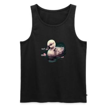 Bébé cygne Oiseau Poussin - Débardeur bio Premium Homme - noir - Devant - Michal (187cm)