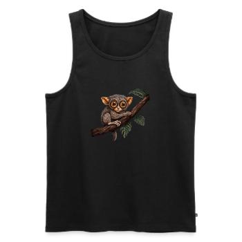 Koboldmaki Baby Affe Primat auf Ast - Männer Premium Bio Tank Top - Schwarz - Vorne - AI Model Male 178 light (178cm)