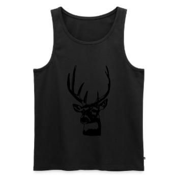 Hirsch Wald Geweih Jagd - Männer Premium Bio Tank Top - Schwarz - Vorne - AI Model Male 178 light (178cm)