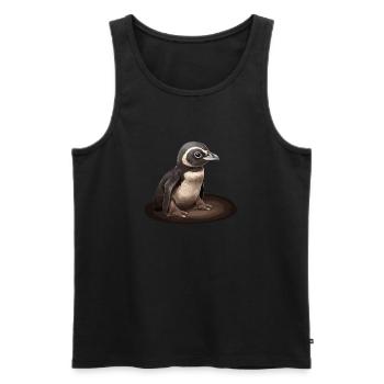 Pingouin Bébé Oiseau Poussin - Débardeur bio Premium Homme - noir - Devant - Michal (187cm)