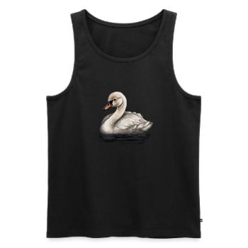 Bébé cygne Oiseau Poussin - Débardeur bio Premium Homme - noir - Devant - Michal (187cm)
