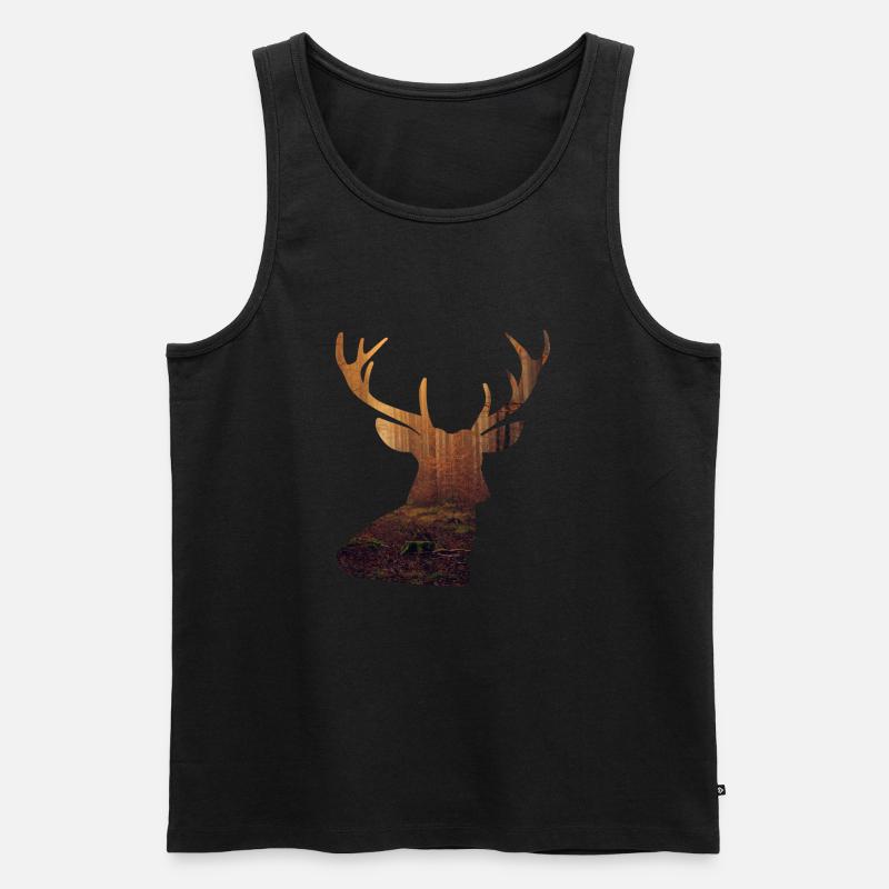 Hirsch Design - Männer Premium Bio Tank Top - Schwarz