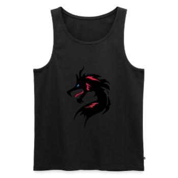 ❤️👄🐉Cool Dragon Head-I Love Dragon- 龍 - Débardeur bio Premium Homme - noir - Devant - AI Model Male 178 light (178cm)