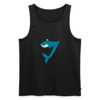 Funny Whale Birthday Boy Kid Gift 7th 7 Party - Männer Premium Bio Tank Top - Schwarz - Vorne - Michal (187cm)