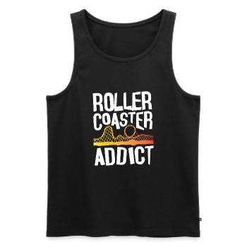 Roller Coaster Addict - Männer Premium Bio Tank Top - Schwarz - Vorne - Michal (187cm)