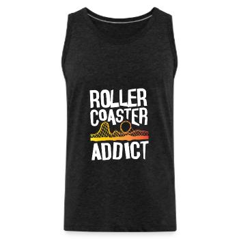 Roller Coaster Addict - Männer Premium Bio Tank Top - Anthrazit - Vorne - Alexander (188cm)
